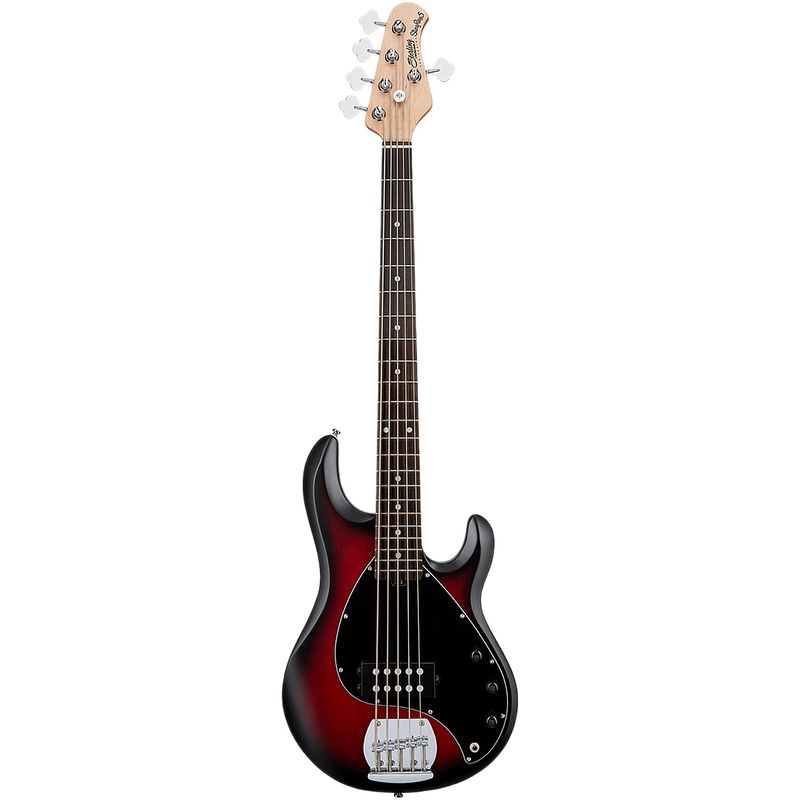 Foto van Sterling by music man stingray ray5 ruby red burst satin bas