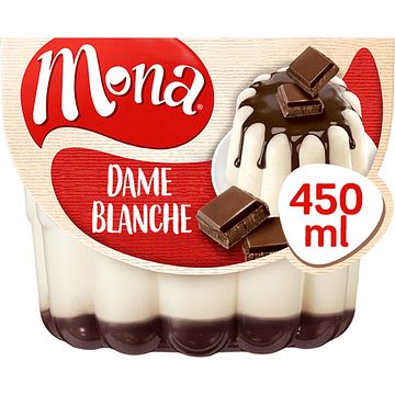 Foto van Mona dame blanche pudding met chocoladesaus 450ml bij jumbo