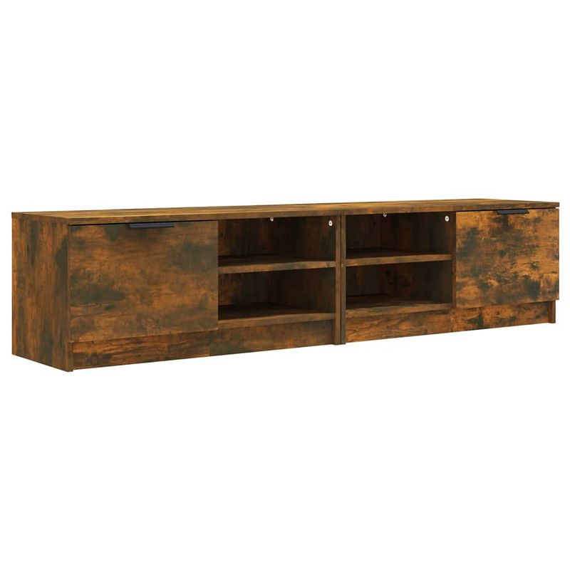 Foto van The living store tv-meubel - gerookt eiken - 80 x 35 x 36.5 cm - praktisch materiaal