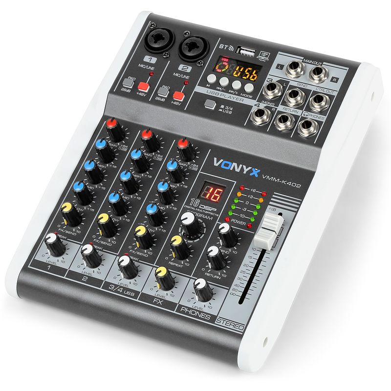 Foto van Vonyx vmm-k402 4-kanaals mixer met usb-interface