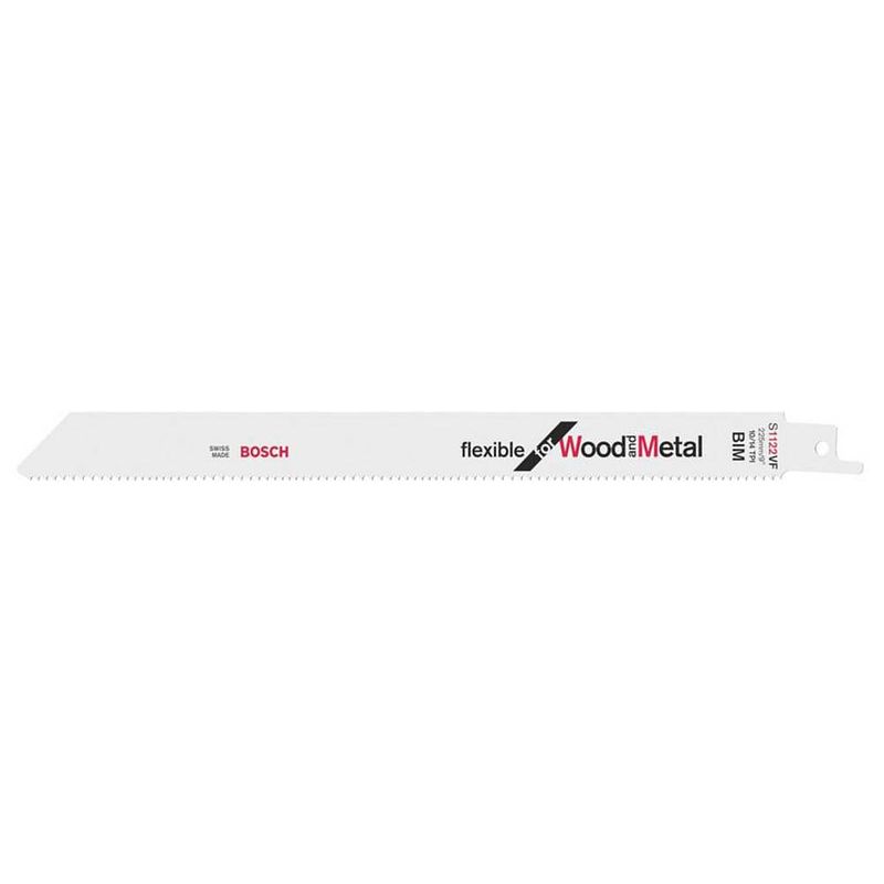 Foto van Bosch accessories 2608657559 reciprozaagblad s 1122 hf, flexible for wood and metal, verpakking van 25 stuks zaagbladlengte 225 mm 25 stuk(s)