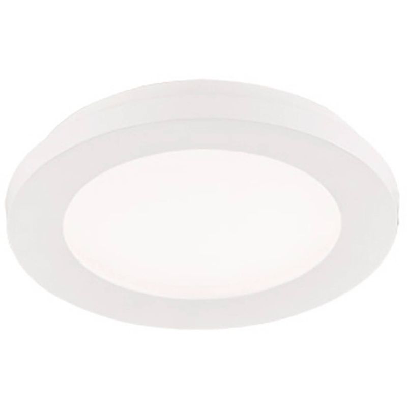 Foto van Led plafondlamp - badkamerlamp - trion camy - opbouw rond 9w - spatwaterdicht ip44 - dimbaar - warm wit 3000k - mat wit