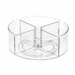 Foto van Idesign - lazy susan draaiplateau met vakken, 29.2 cm, kunststof, transparant - idesign the home edit