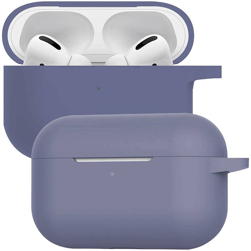 Foto van Basey siliconen hoesje geschikt voor airpods pro 2 case hoes - geschikt voor airpods pro 2 hoesje cover - grijsblauw