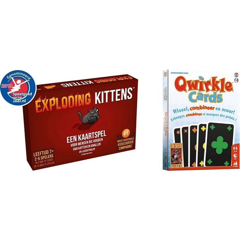 Foto van Spellenbundel - kaartspel - 2 stuks - exploding kittens & qwirkle