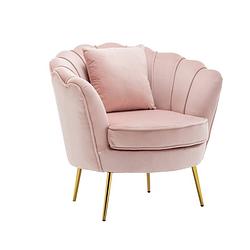 Foto van Fauteuil zitbank 1 persoons belle velvet roze bankje
