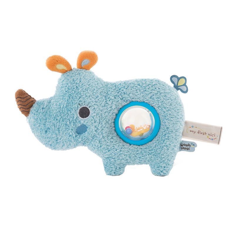 Foto van Nici muziekknuffel manuffi neushoorn 20 cm pluche blauw