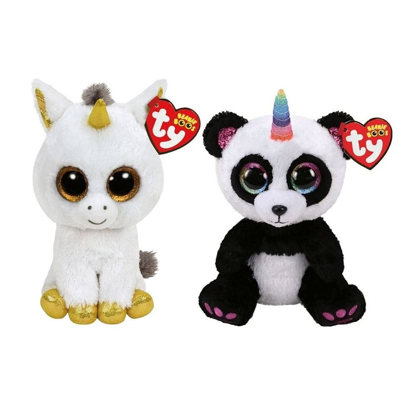 Foto van Ty - knuffel - beanie boo's - pegasus unicorn & paris panda