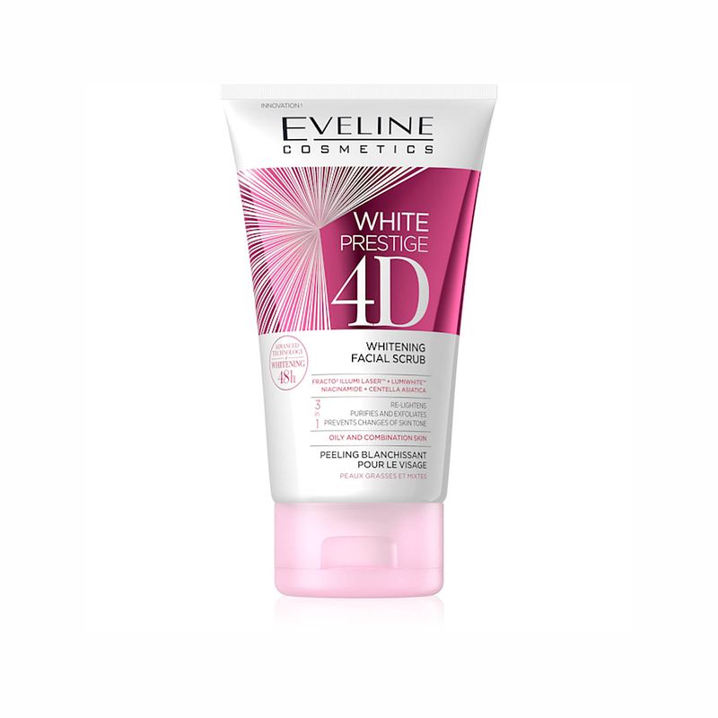 Foto van Eveline cosmetics white prestige 4d whitening facial scrub 150ml.