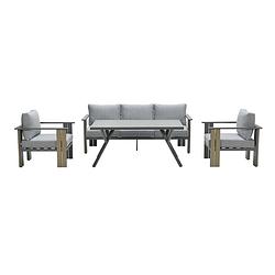 Foto van Garden impressions brady lounge dining set 4-delig - donker grijs