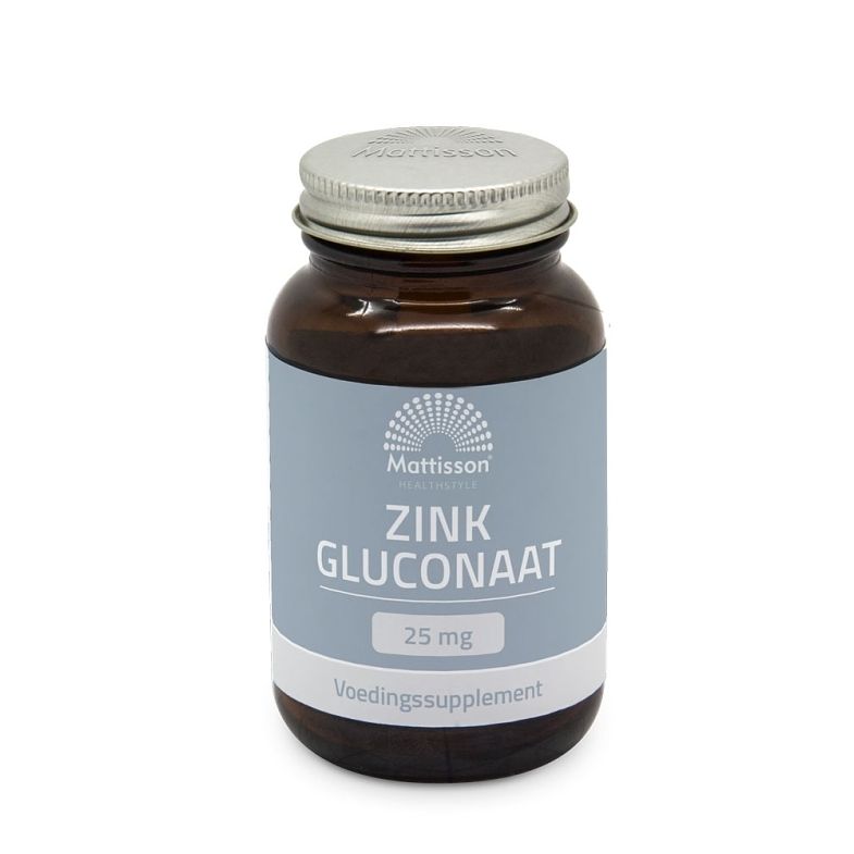 Foto van Mattisson healthstyle zink gluconaat 25mg