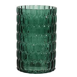 Foto van Cilinder vaas/bloemenvaas - glas - d13 x h30 cm - emerald groen - vazen