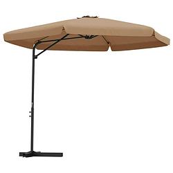 Foto van Vidaxl parasol met stalen paal 300 cm taupe