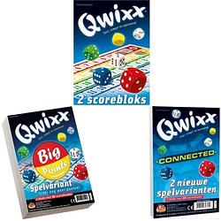 Foto van Spellenbundel - 3 stuks - dobbelspel - qwixx scoreblocks & qwixx big points & qwixx connected