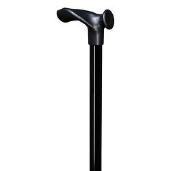 Foto van Gastrock verstelbare wandelstok - zwart - linkshandig - relax-grip - ergonomisch handvat - aluminium - lengte 76 - 99 cm