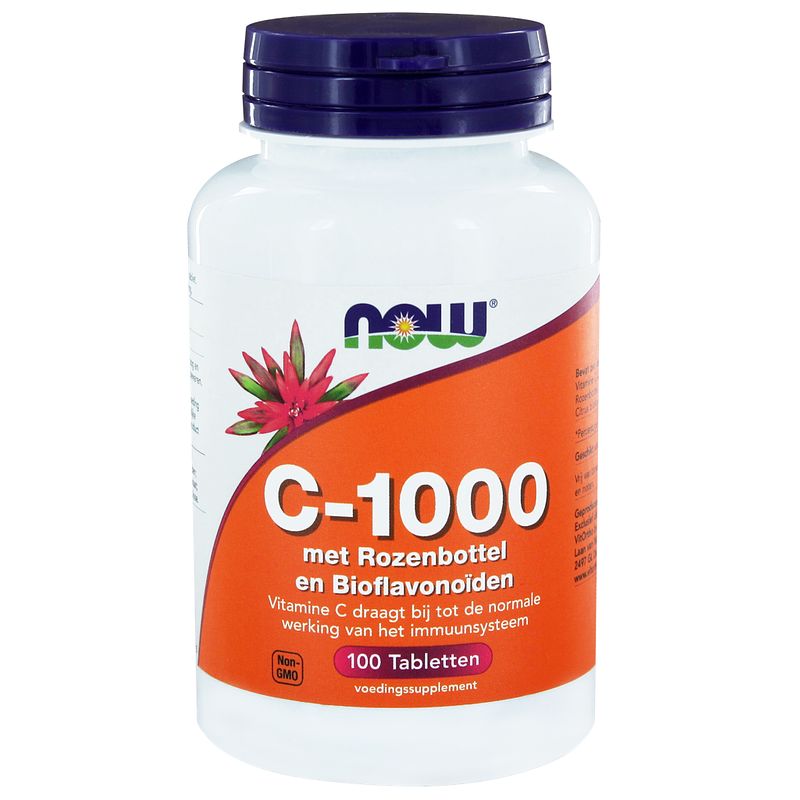 Foto van Now c-1000 rozenbottel & bioflavonoïden tabletten