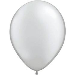 Foto van Qualatex ballonnen metallic zilver 10 stuks - ballonnen