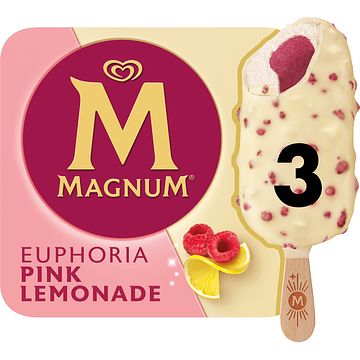 Foto van Magnum ijs euphoria pink lemonade 3 stuks 3 x 90ml bij jumbo