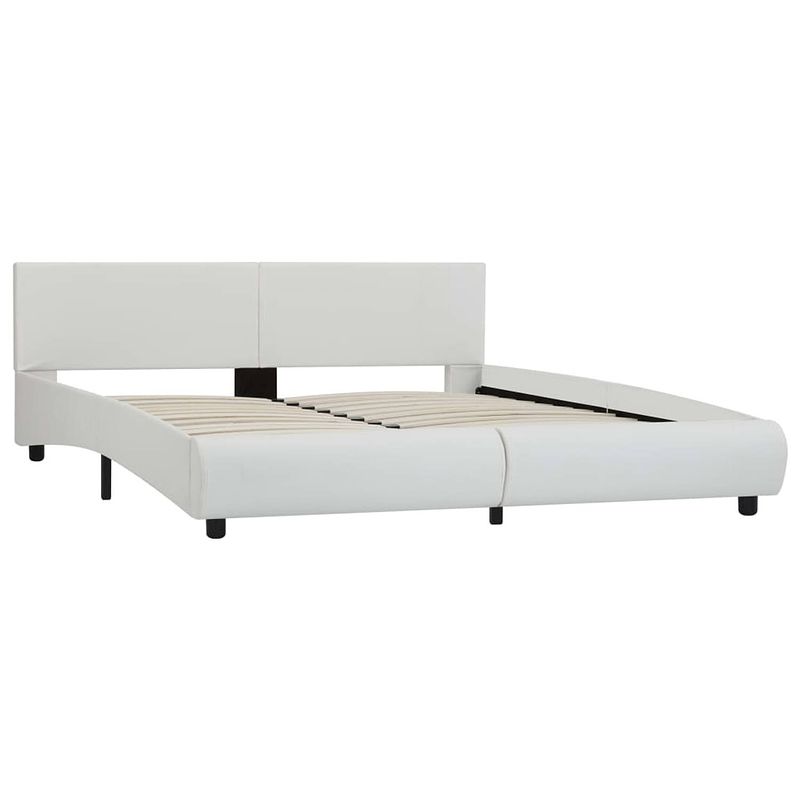 Foto van The living store bedframe - kunstleren - 160x200cm - wit