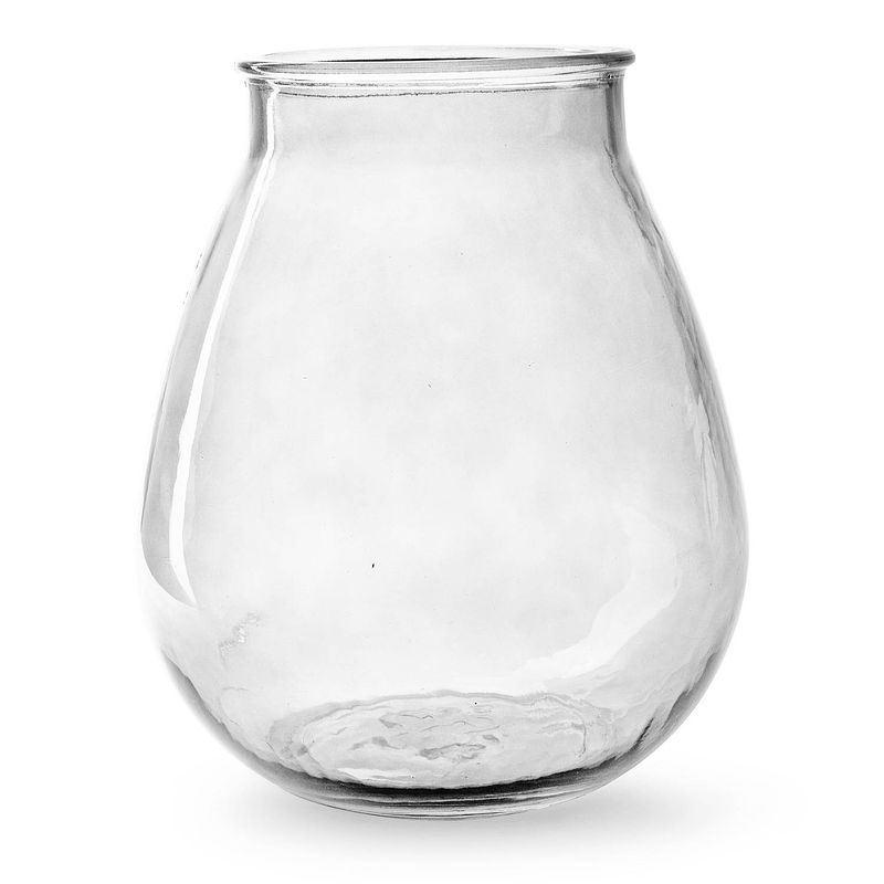 Foto van Bloemenvaas druppel vorm type - helder/transparant glas - h28 x d24 cm - vazen