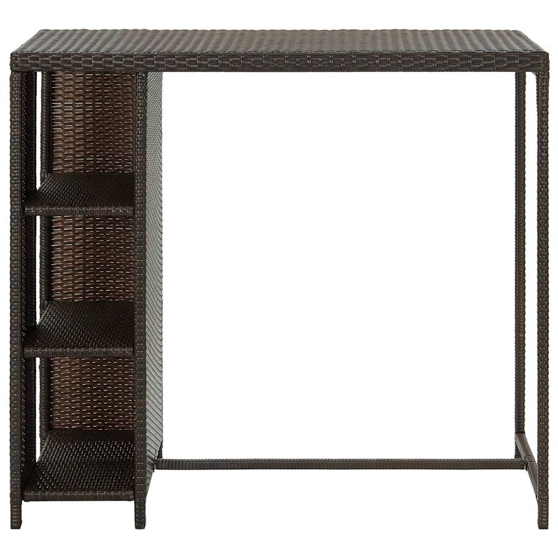 Foto van The living store bartafel bordeaux - pe-rattan - 120 x 60 x 110 cm - opbergrek - bruin