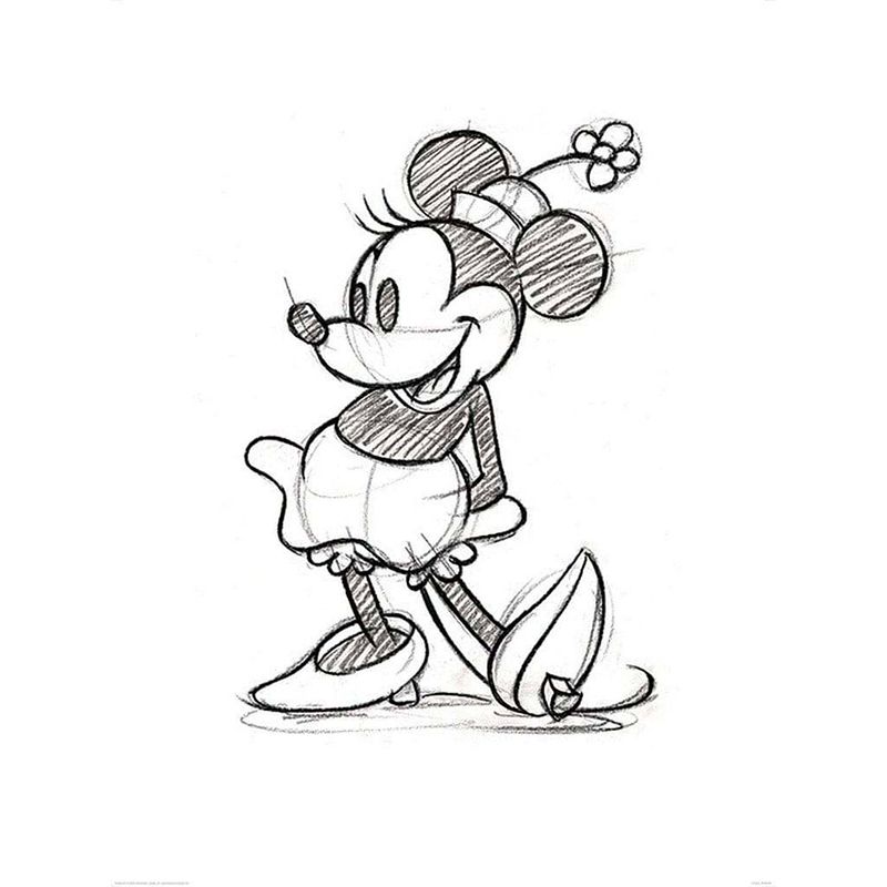 Foto van Pyramid minnie mouse sketched single kunstdruk 60x80cm