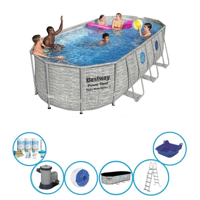 Foto van Bestway zwembad power steel swim vista - met accessoires - 549x274x122 cm