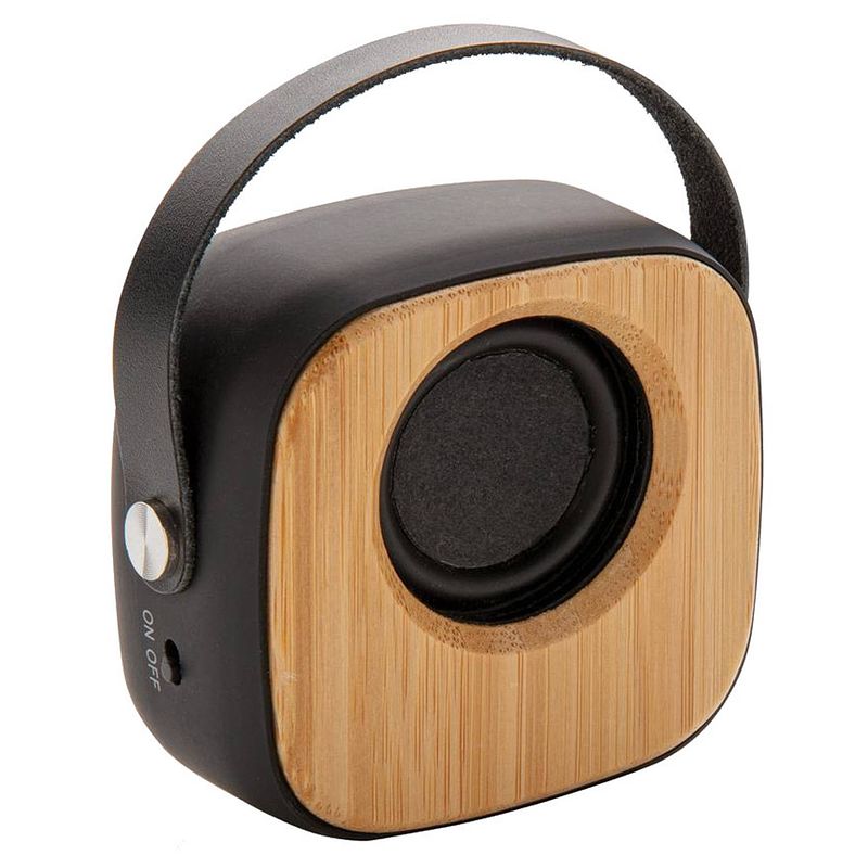 Foto van Xd collection speaker bamboo bluetooth 7,5 cm abs zwart/bruin