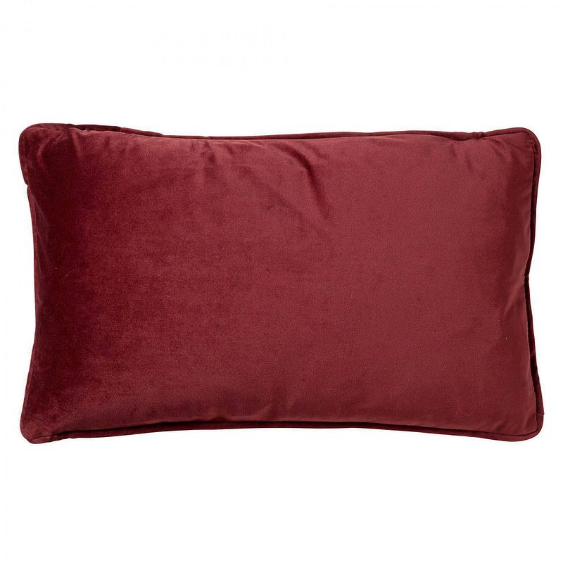 Foto van Dutch decor finn - kussenhoes velvet merlot 30x50 cm - rood - rood