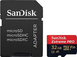 Foto van Sandisk microsdhc extreme pro 32gb 100mb/s a1 u3 + sd adapter