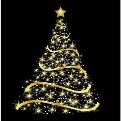 Foto van 40x zwarte kerst thema servetten met gouden kerstboom 33 x 33 cm - feestservetten