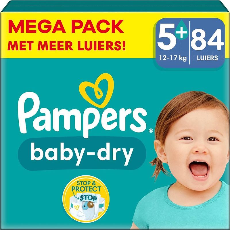 Foto van Pampers - baby dry - maat 5+ - mega pack - 84 luiers