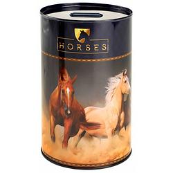 Foto van Toi-toys spaarpot horses pro 15 x 10 cm zwart/bruin