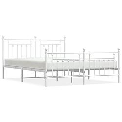 Foto van The living store bedframe - klassieke - metalen constructie - 219 x 187 x 97 cm - wit