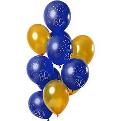 Foto van Folat ballonnen elegant true 80 jaar 30 cm blauw/goud 12 stuks