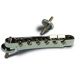 Foto van Gibson abr-1 tune-o-matic bridge nickel originele gibson brug voor les paul gitaar