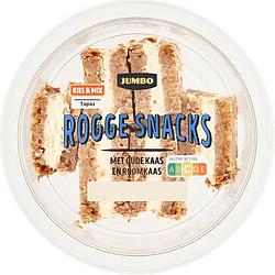 Foto van Jumbo rogge snacks met oude kaas en roomkaas 100g aanbieding bij jumbo | 3 voor 6.00