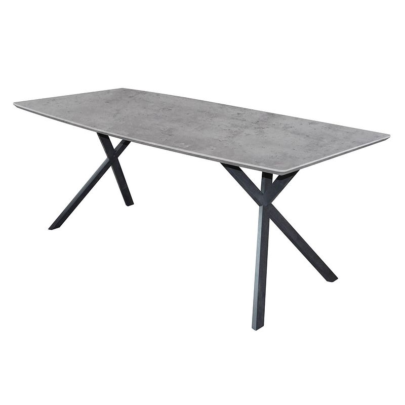 Foto van Eettafel ovaal wesley industrieel 190x90 cm betonlook