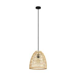 Foto van Eglo ayesgarth hanglamp - e27 - ø 33 cm - zwart/hout