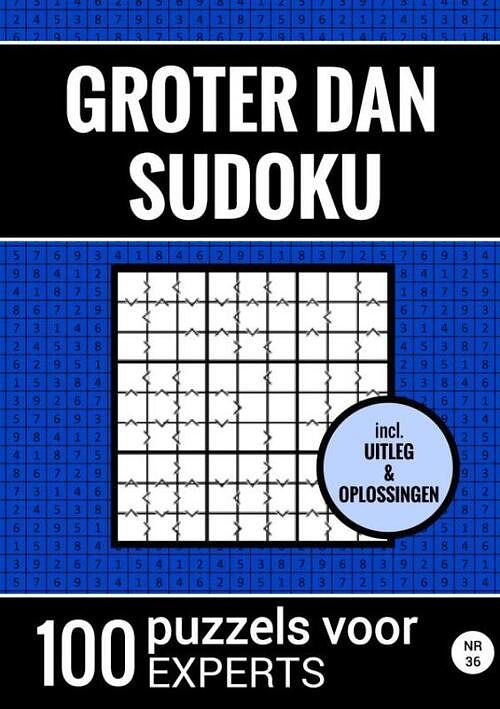 Foto van Groter dan sudoku - 100 puzzels voor experts - nr. 36 - sudoku puzzelboeken - paperback (9789464801170)