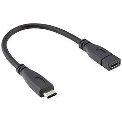 Foto van Roline usb-kabel usb 3.2 gen2 (usb 3.1 gen2) usb-c stekker, usb-c bus 0.15 m zwart afgeschermd 11.02.9015