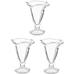 Foto van Ijcoupes/sorbet/dessert serveer schaaltjes - set 10x stuks - glas - 180 ml - ijsjeshouders