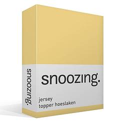 Foto van Snoozing jersey - topper hoeslaken - katoen - 160x200 - geel