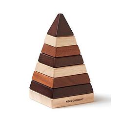 Foto van Kid's concept stapeltoren piramide 18,5 cm hout bruin 8-delig