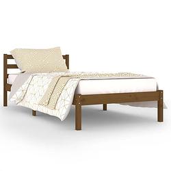 Foto van The living store houten bedframe - klassiek - bedframe - 205.5 x 95.5 x 69.5 cm - honingbruin