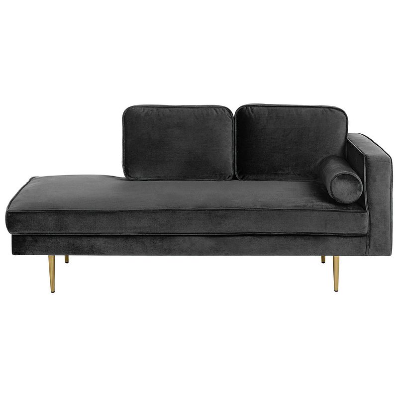 Foto van Beliani miramas - chaise longue-zwart-fluweel