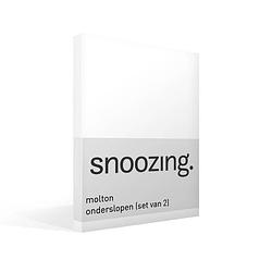 Foto van Snoozing katoen molton onderslopen (set van 2) - 100% katoen - 50x70 cm - wit