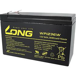 Foto van Long wp1236w loodaccu 12 v 9 ah loodvlies (agm) (b x h x d) 151 x 102 x 65 mm kabelschoen 6.35 mm geringe zelfontlading, onderhoudsvrij