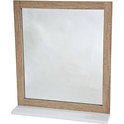 Foto van 4goodz badkamer spiegel vierkant stockholm 48x10x53 cm - wit/bruin