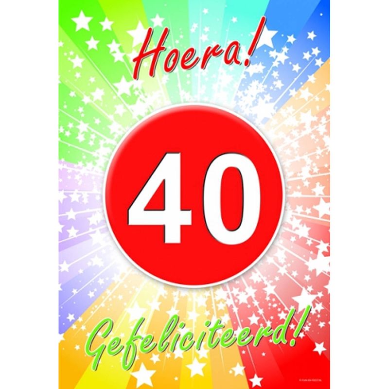 Foto van 2x stuks 40 jaar deurposter 59 x 42 cm verjaardag leeftijd feestartikelen - feestposters